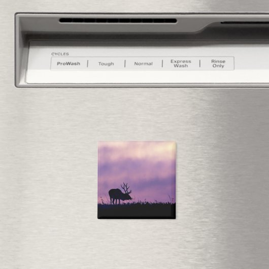 Elk Silhouette bij Sunset Magnet (Insitu (Vaatwasser))