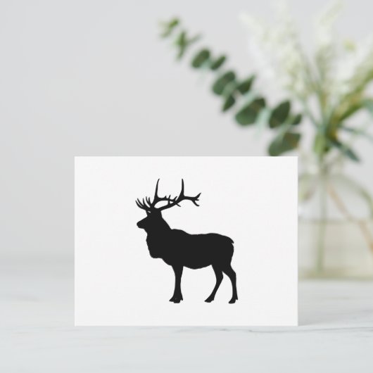 Elk Silhouette Briefkaart (Staand voorkant)
