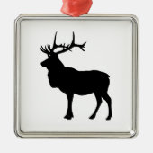 Elk Silhouette Metalen Ornament (Voorkant)