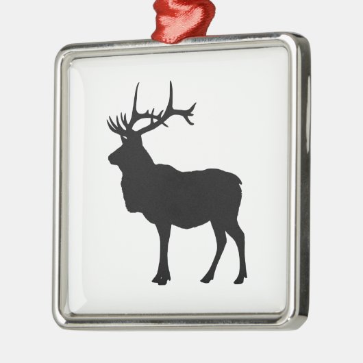 Elk Silhouette Metalen Ornament (Links)