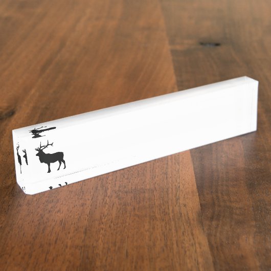 Elk Silhouette Naambordje (Zijkant)