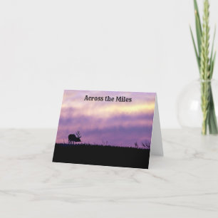 Elk Silhouette op het Wenskaart Sunset Bedankkaart