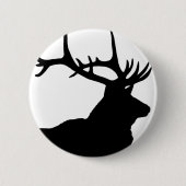 Elk Silhouette Ronde Button 5,7 Cm (Voorkant)