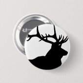 Elk Silhouette Ronde Button 5,7 Cm (Voorkant /achterkant)