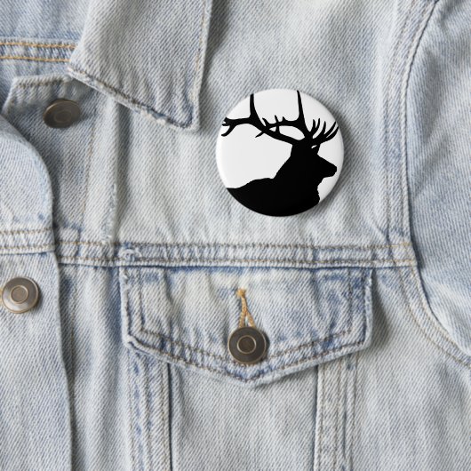 Elk Silhouette Ronde Button 5,7 Cm (In situ)