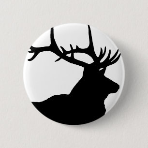 Elk Silhouette Ronde Button 5,7 Cm