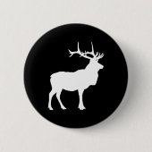 Elk Silhouette Ronde Button 5,7 Cm (Voorkant)