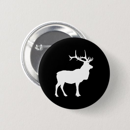 Elk Silhouette Ronde Button 5,7 Cm (Voorkant /achterkant)