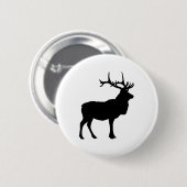 Elk Silhouette Ronde Button 5,7 Cm (Voorkant /achterkant)