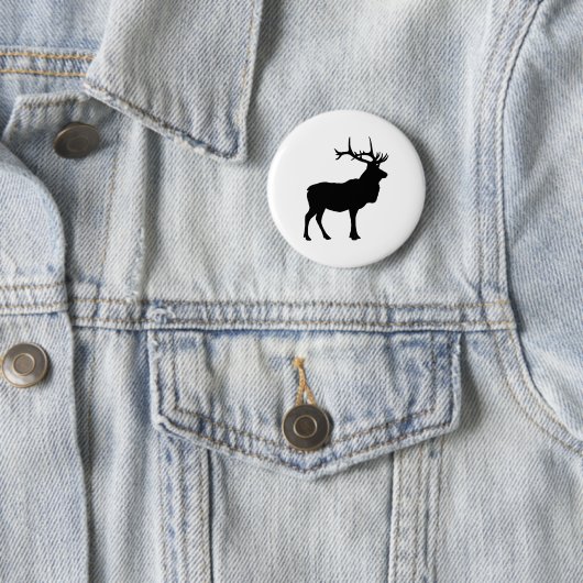 Elk Silhouette Ronde Button 5,7 Cm (In situ)