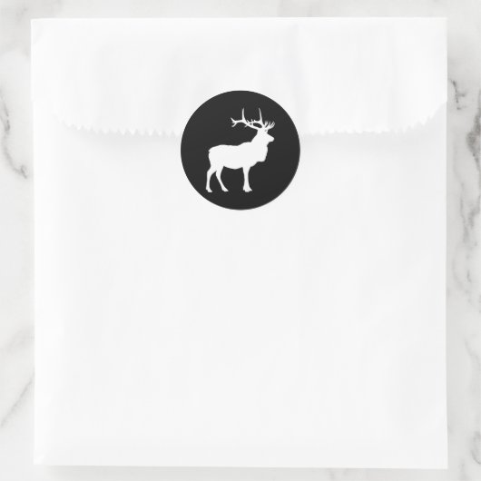 Elk Silhouette Ronde Sticker (Tas)