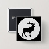 Elk Silhouette Vierkante Button 5,1 Cm (Voorkant /achterkant)