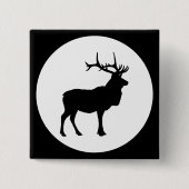 Elk Silhouette Vierkante Button 5,1 Cm (Voorkant)