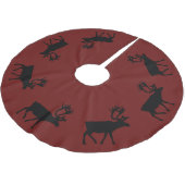 Elk Silhouettes rond de rand,  kleur Kerstboom Rok (Gekanteld)