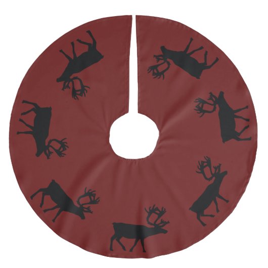 Elk Silhouettes rond de rand,  kleur Kerstboom Rok (Voorkant)