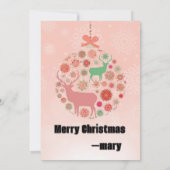 Elk sneeuwvlok silhouet hanger ring met roze doos kaart (Achterkant)