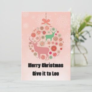 Elk sneeuwvlok silhouet hanger ring met roze doos kaart