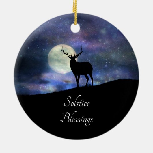 Elk Solstice Blessings Keramisch Ornament (Achterkant)