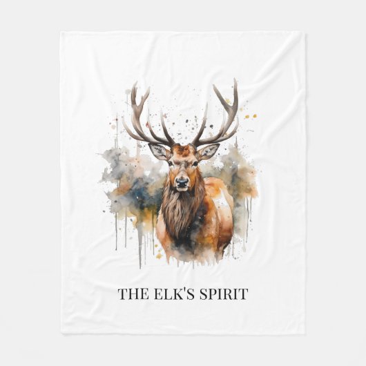 Elk Spirit Northwoods Cabin-herinnering Fleece Deken (Voorkant)