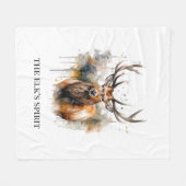 Elk Spirit Northwoods Cabin-herinnering Fleece Deken (Voorkant (Horizontaal))