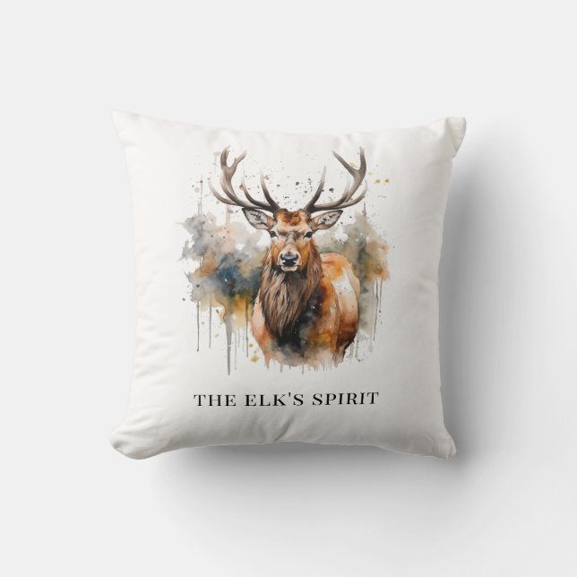 Elk Spirit Openhaard Kabinet Accent Kussen (Voorkant)