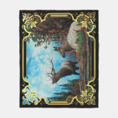 Elk, stier en koe in Montana bos Fleece Deken (Voorkant)