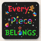 Elk stuk hoort bij Kerstmis Bier Onderzetter (Voorkant)