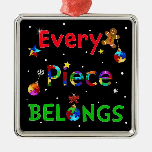 Elk stuk hoort bij Kerstmis Metalen Ornament (Voorkant)