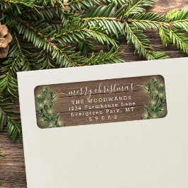 Elk tekstkerstlampje en retouradres etiket