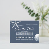 Elk thema Starfish & Zand Dollar Save the Date Aankondigingskaart (Staand voorkant)