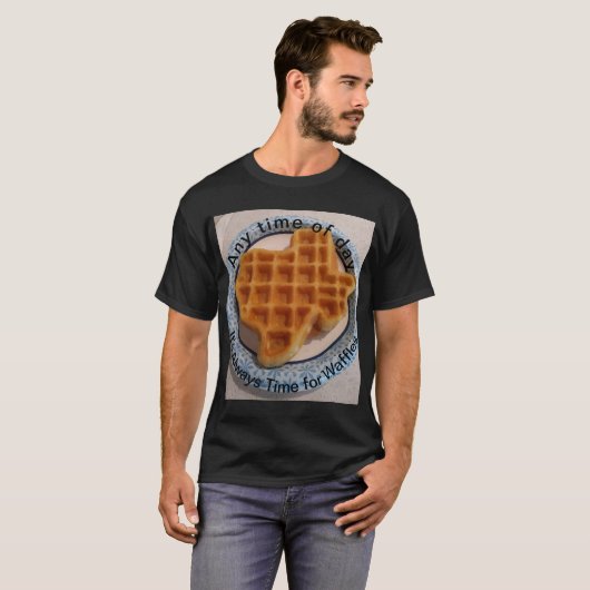 Elk tijdstip van de dag gevormd Waffle T Shirt (Voorkant volledig)
