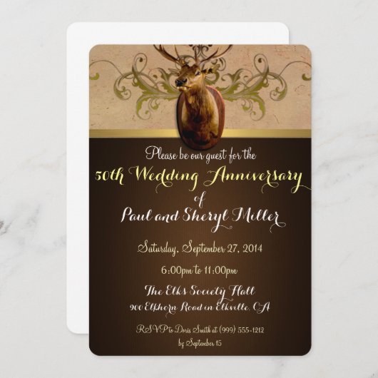 Elk Uitnodigingen (Voorkant / Achterkant)