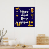 Elk uur happy hour in de pub poster (Keuken)