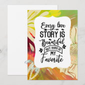 Elk verhaal is een mooi Jubileum of bruiloft Feestdagenkaart (Voorkant / Achterkant)