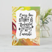 Elk verhaal is een mooi Jubileum of bruiloft Feestdagenkaart (Staand voorkant)