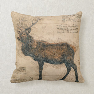 Elk Vintage DaVinci Stijl Kussen