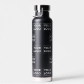 Elk vormpatroon op zwart Logo Waterfles (Rechts)