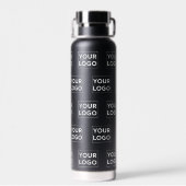 Elk vormpatroon op zwart Logo Waterfles (Achterkant)