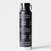 Elk vormpatroon op zwart Logo Waterfles (Voorkant)