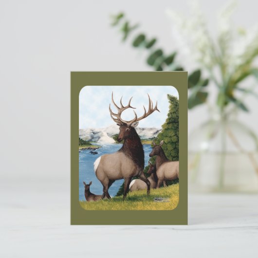 Elk Wapiti Briefkaart (Staand voorkant)