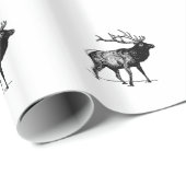 Elk-Wapiti (lijnart) Cadeaupapier (Rol Hoek)