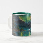 Elk (Wapiti) & Noorderlicht Tweekleurige Koffiemok (Voorkant links)