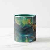 Elk (Wapiti) & Noorderlicht Tweekleurige Koffiemok (Center)