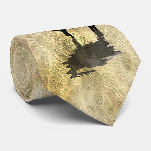 Elk (Wapiti) op Japans Paper-look Texture Stropdas (Opgerold)