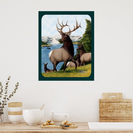Elk Wapiti Poster (Keuken)