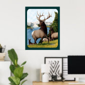 Elk Wapiti Poster (Thuiskantoor)
