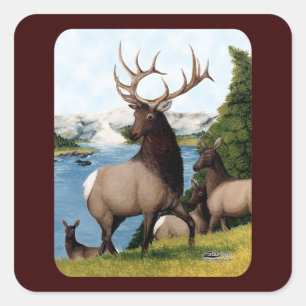 Elk Wapiti Vierkante Sticker
