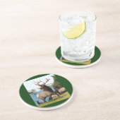 Elk Wapiti Zandsteen Onderzetter (Zijkant)