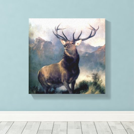 Elk wild dier schilderij canvas afdruk (Insitu (Houten vloer))