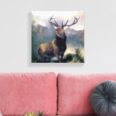 Elk wild dier schilderij canvas afdruk (Insitu (Woonkamer))